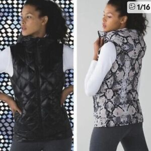Lululemon Reverisble Zipper Goosedown Puffer Vest With Hood
